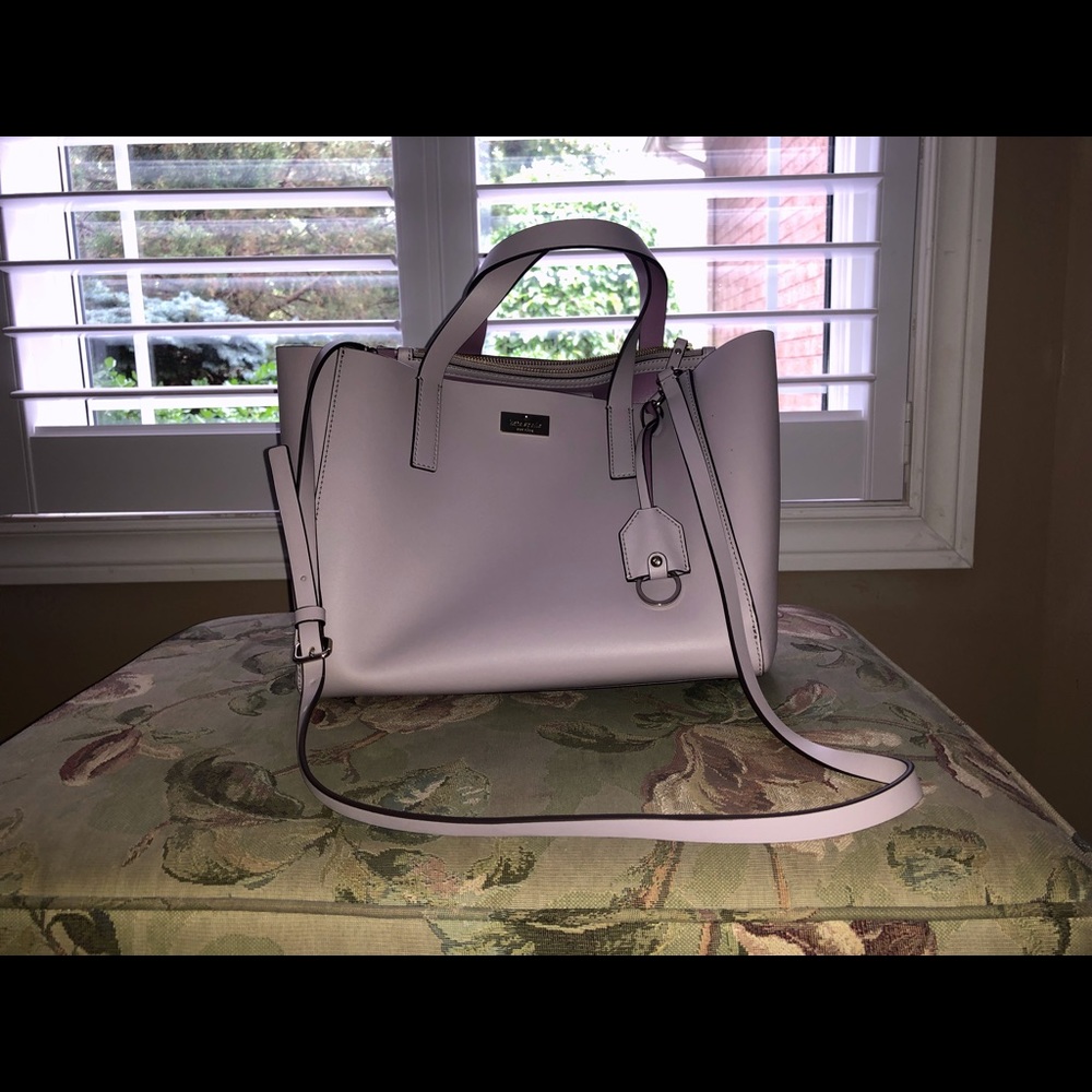 kate spade pale purple satchel with detachable strap